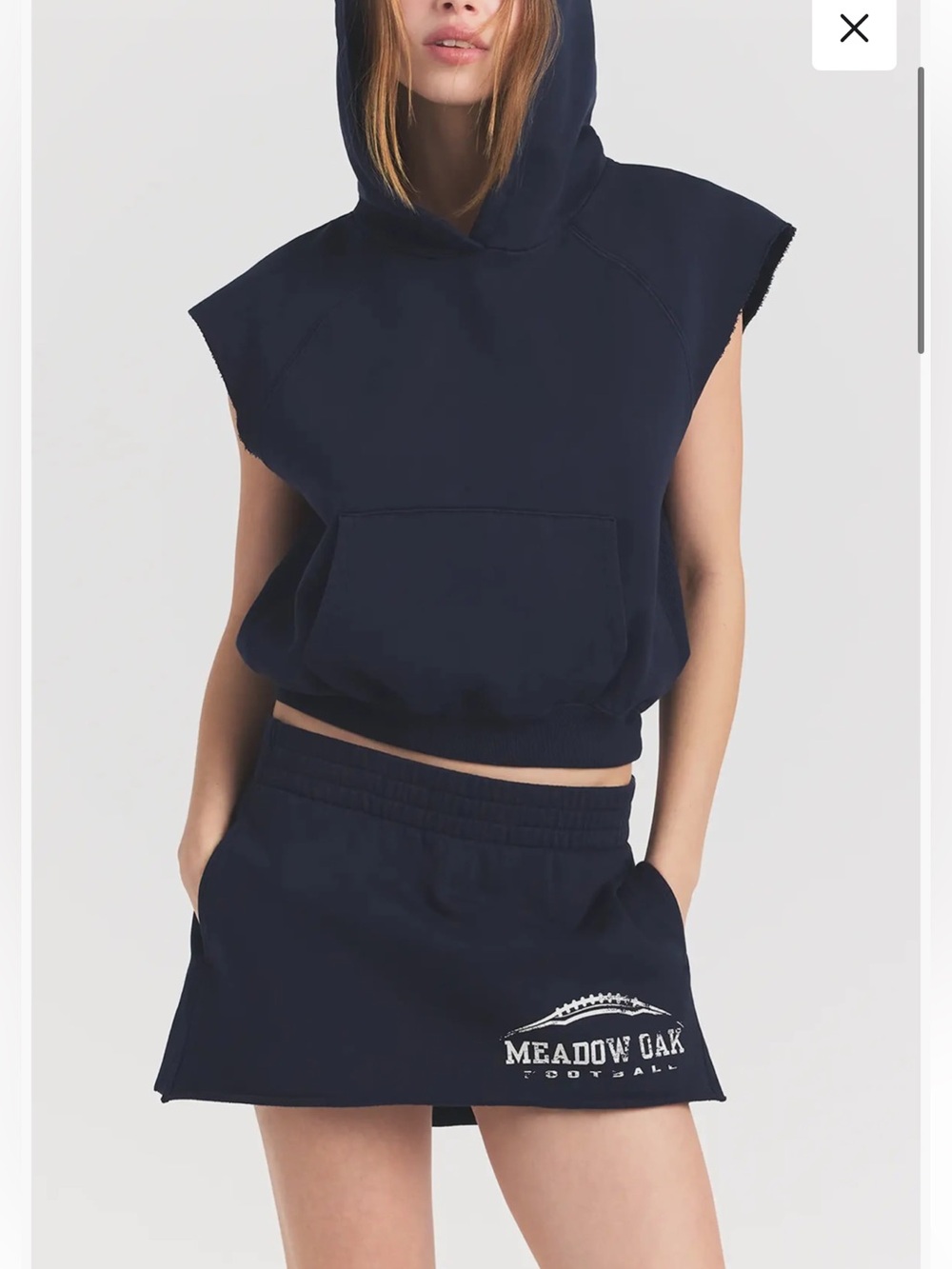 SKIMS NWT Boyfriend Fleece Muscle Hoodie - Navy